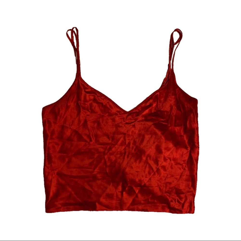VS Red Silk Tank Top